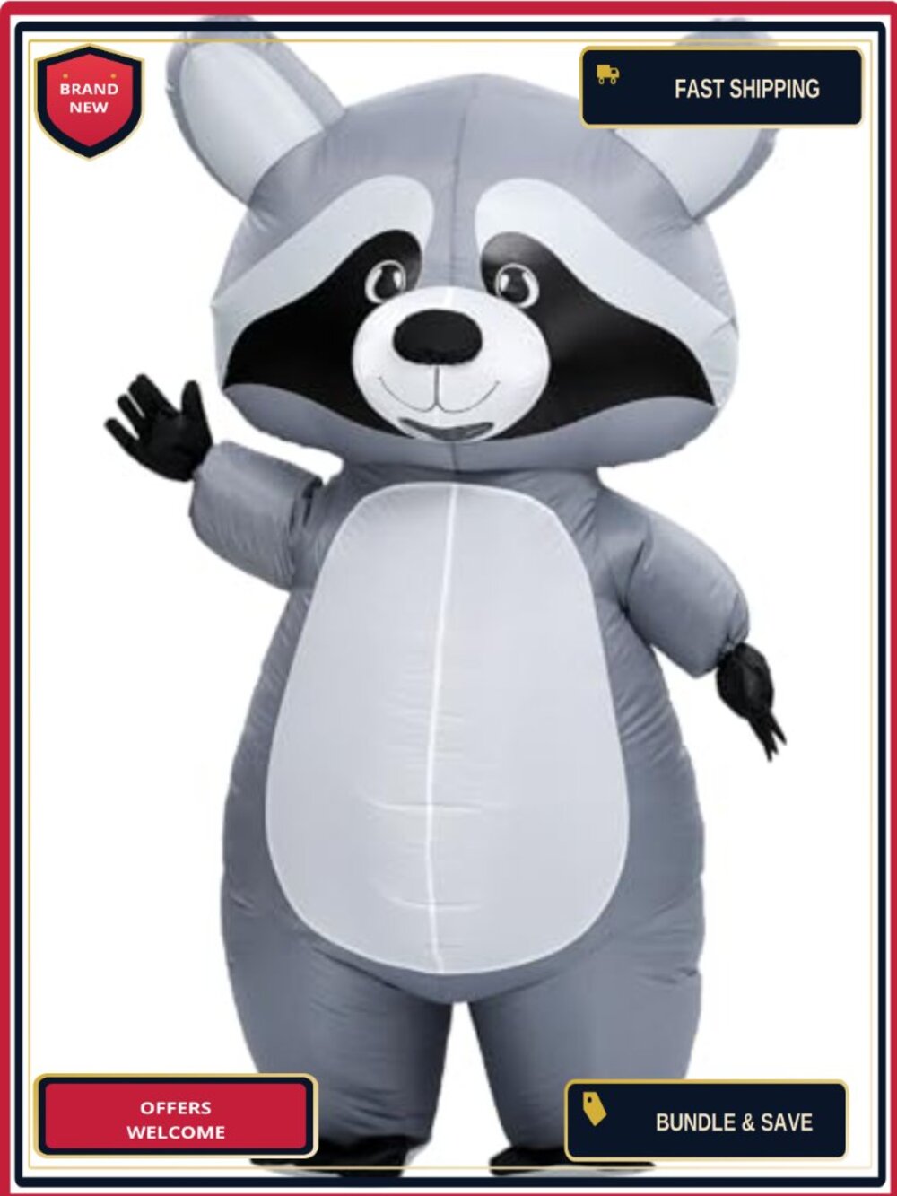 Inflatable Raccoon Costume Adult Polyester Full Body Suit